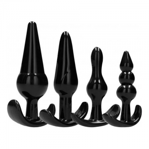 kits de plug anal de silicona negro - sexshop ofertas